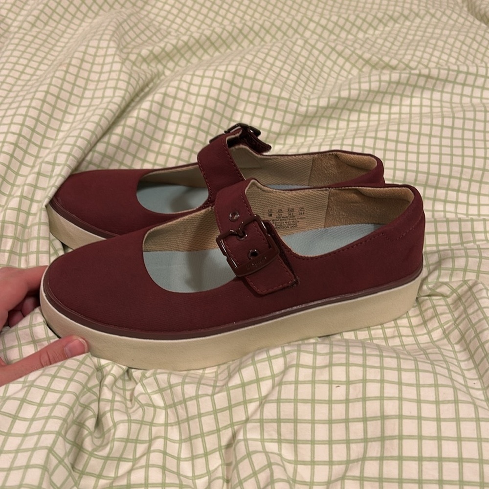 Red Platform Mary Jane Shoes